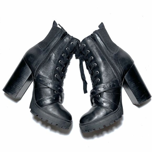 Steve Madden Latch-R Heeled Combat Boot - Picture 1 of 15